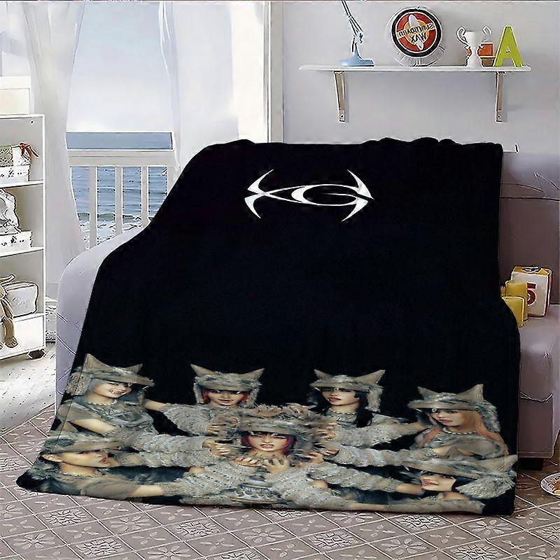 (G) Promotional photos of I-DLE combination unified styling theme pattern printed blanket, exquisite design, suitable fo-QAZXC394