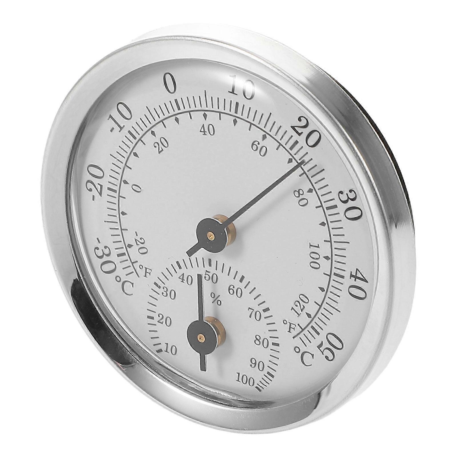 Humidity Monitoring Thermometer Hygrometer White Round Shape For General Users 1Set