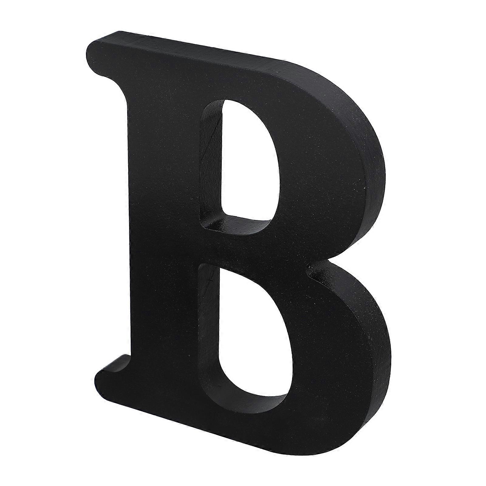 Black Wooden Letters for Wall Decor 26 Alphabet Blocks Standing Initials for Home Table Shelf Crafts