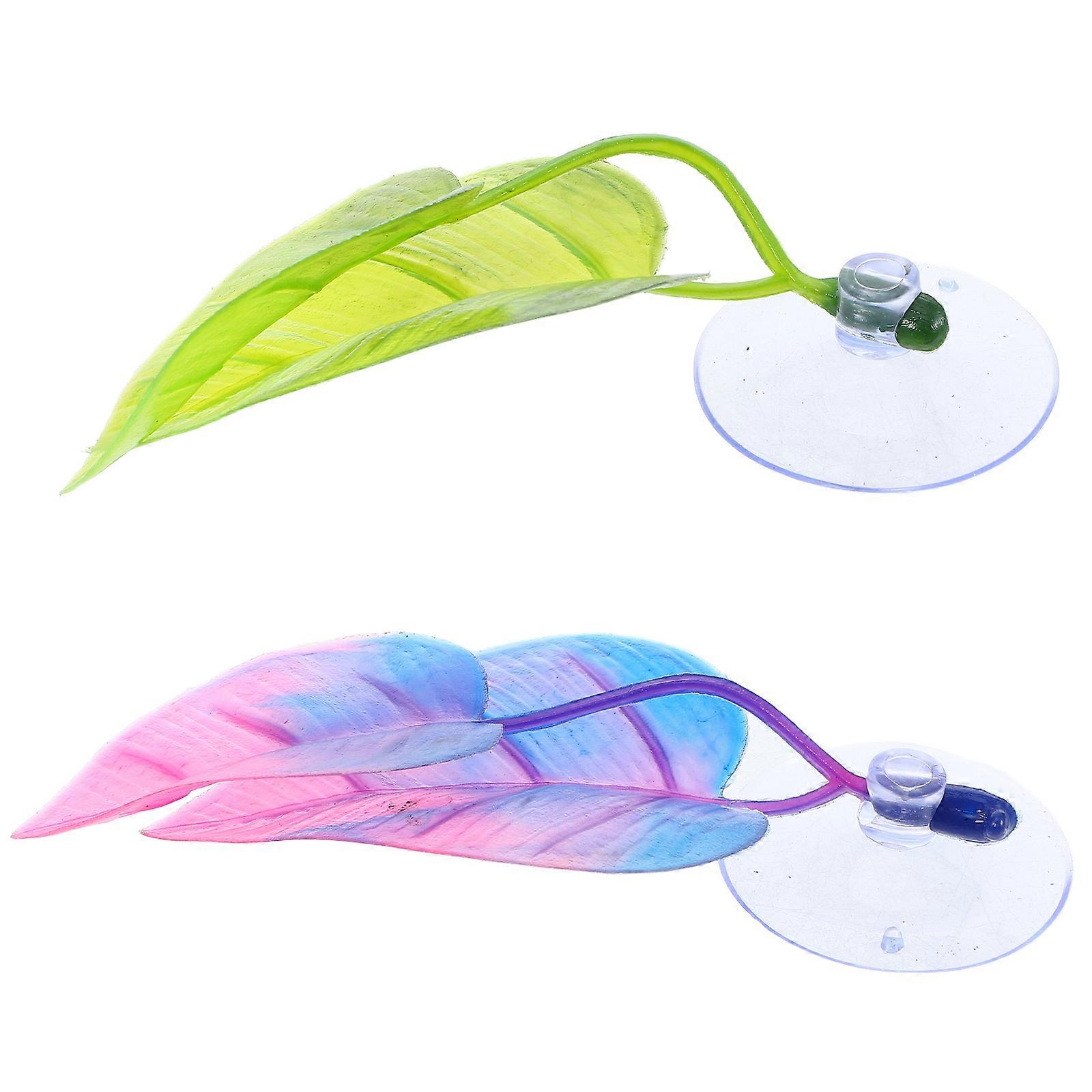 Artificial Betta Leaf Fish Tank Plants for Resting and Spawning 2Pcs
