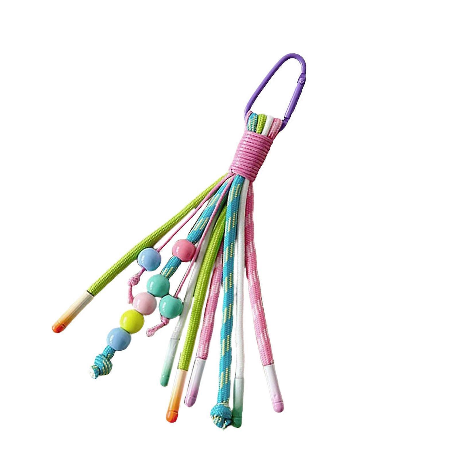 Handmade Colorful Key Holder Stylish Ethnic Keychain With Beads Keyring Charm Perfect For Keys Or Bag Charm Multicolor