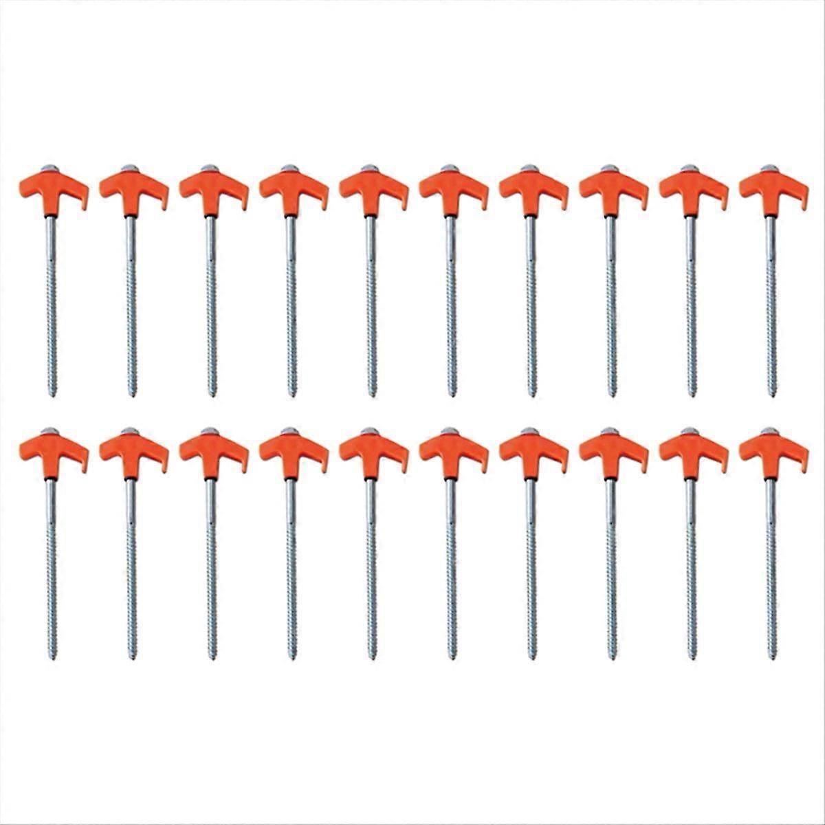 Tent Stake Screws Tree Stump Kit for Patio(20 PCS) Orange