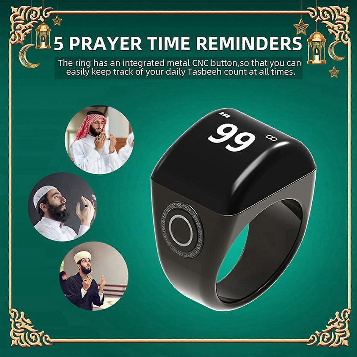APP Controlled Display 5 Prayer Time Reminders Black,18mm