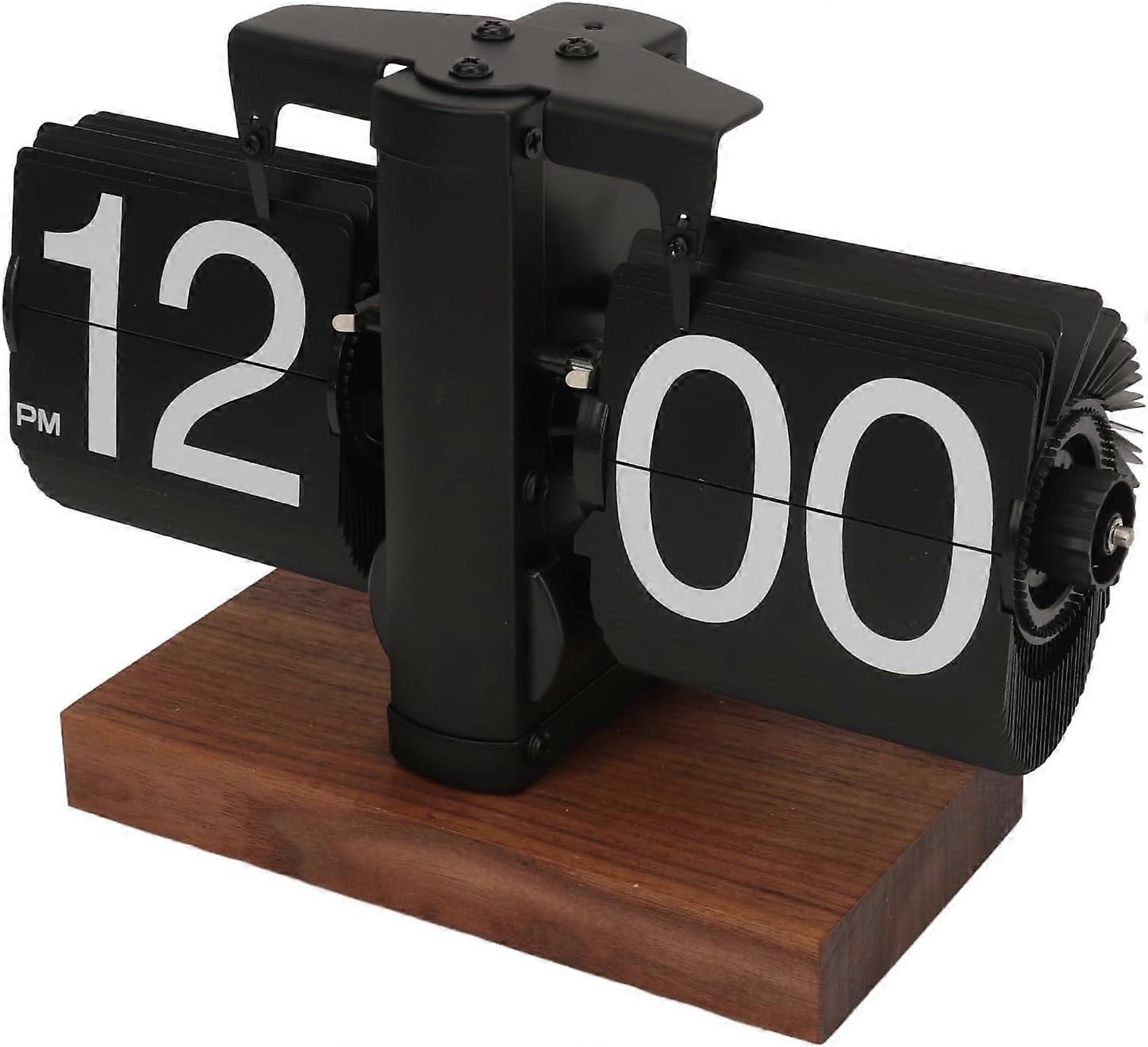 Digital Flip Clock Retro Automatic Rotating Battery Powered Mechanical Clock Suitable for Home Room Office Decorations