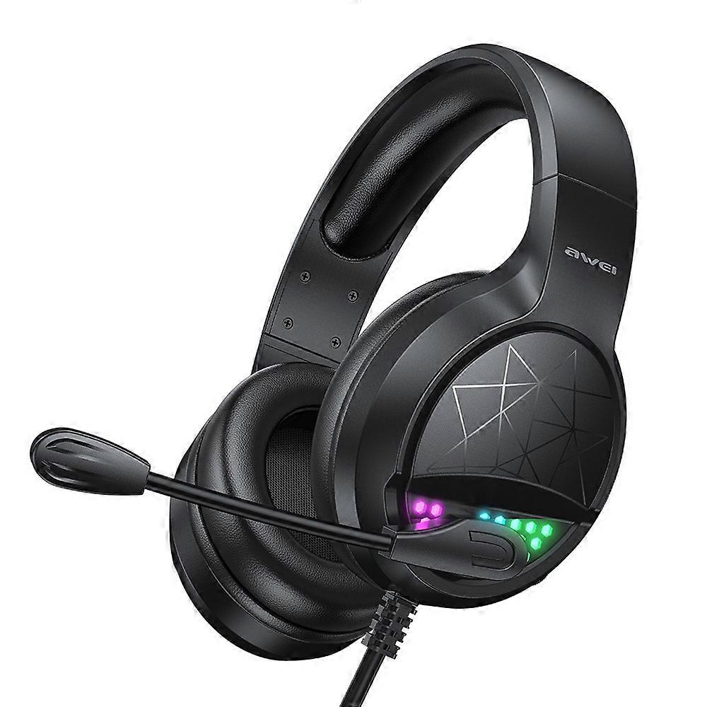 awei GM-3 USB + 3.5mm Ambient Light Gaming Wired Headset with Microphone