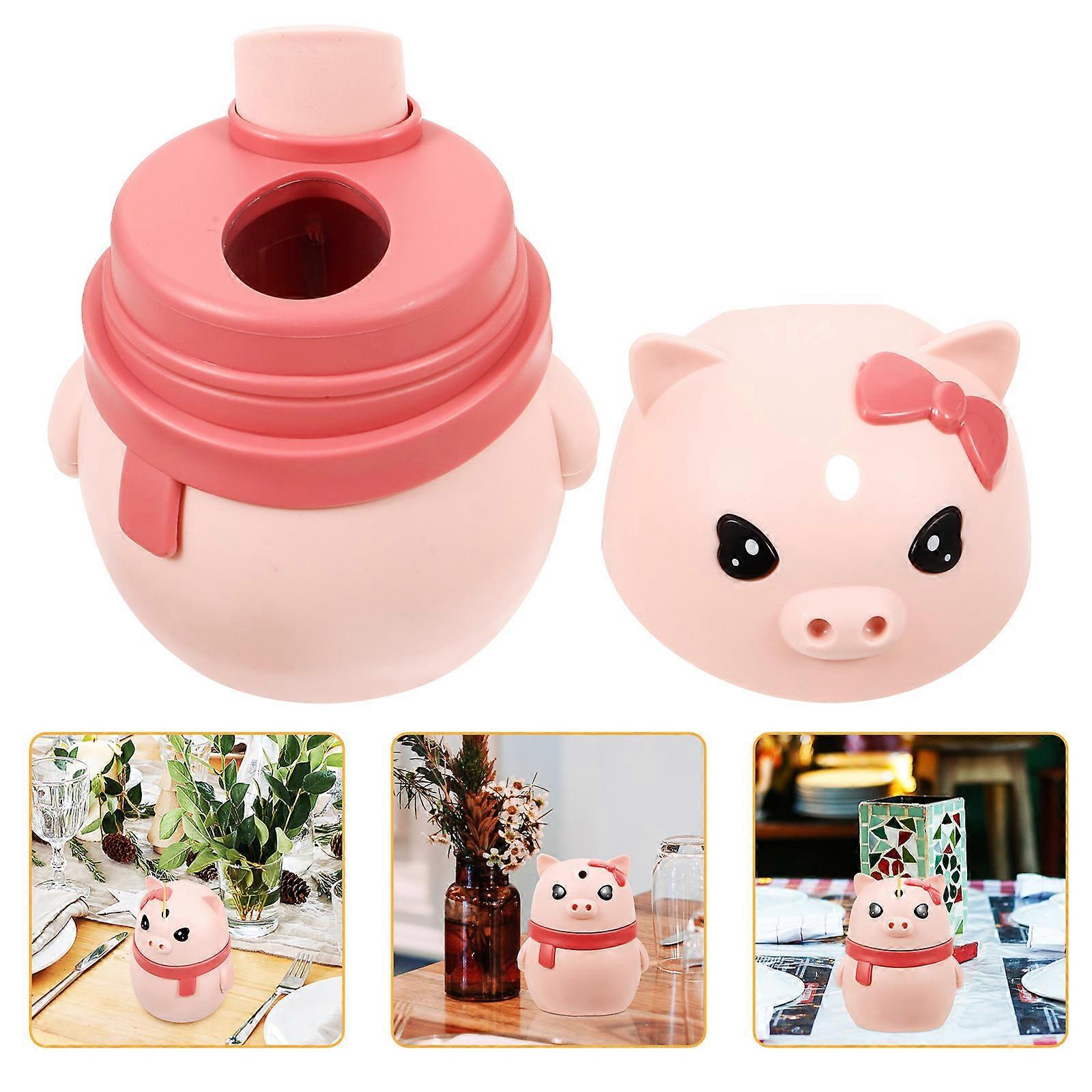 1pc Pig Shape Toothpick Holder Toothpick Storage Box Plastic Toothpick Holder