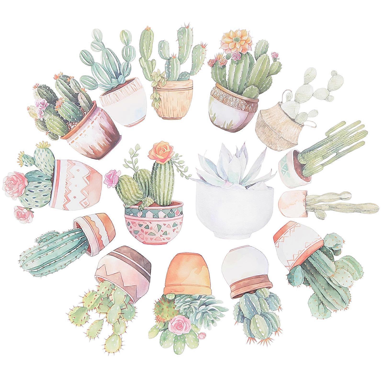 DIY Hand Account Stickers 2 Sets Rectangular Plant Stickers For Scrapbooking Daily Decoration With Self-Adhesive Features