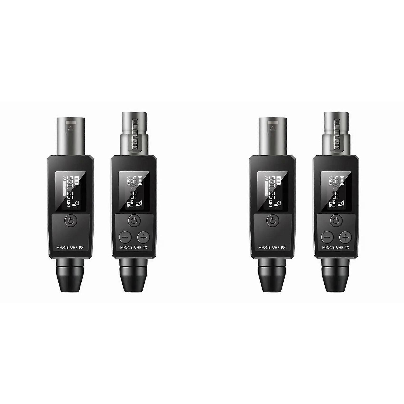 2X UHF Wireless Microphone Transmitter Receiver XLR Microphone Wireless System Suitable for 48V Capacitive Microphone