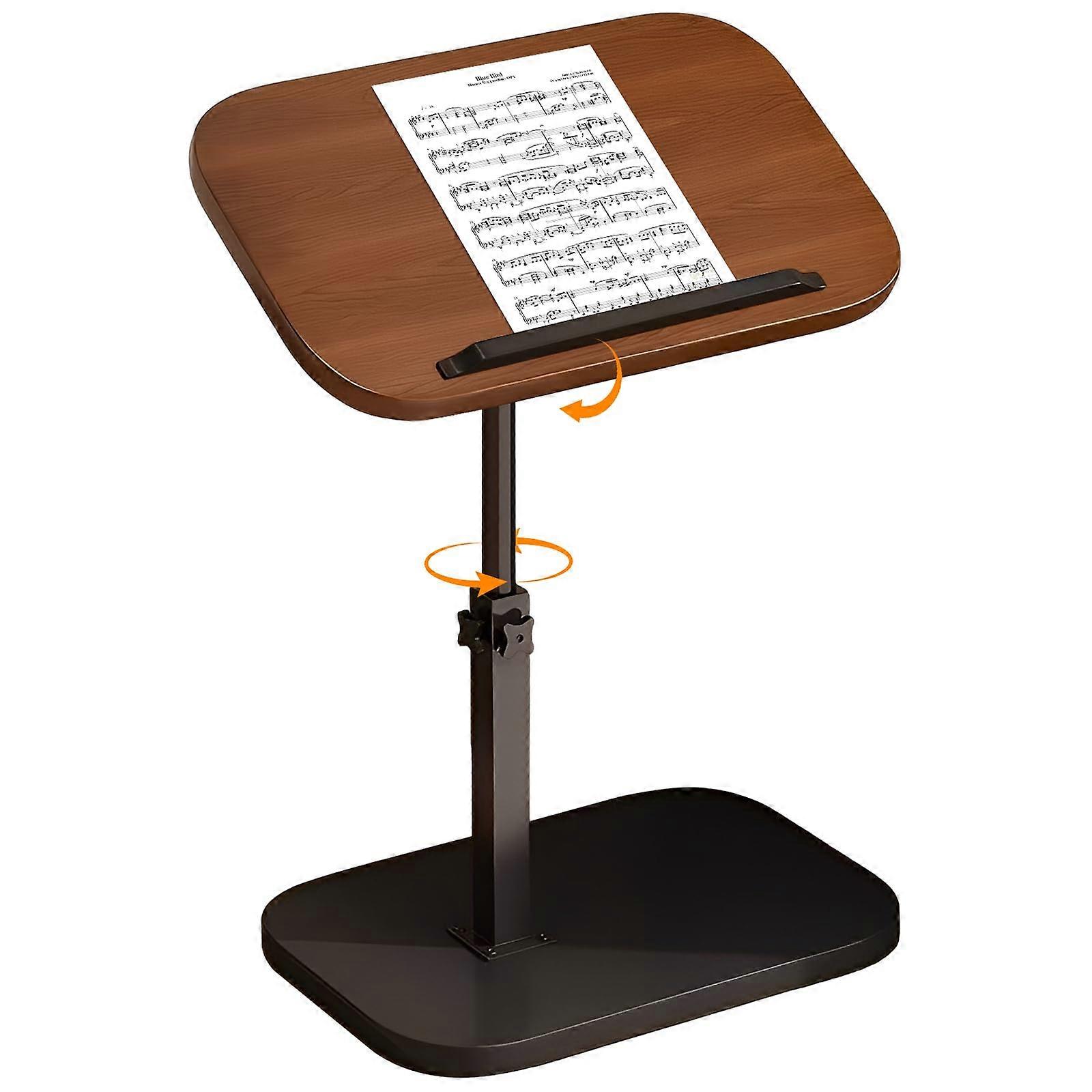 Adjustable Height C Shaped Side Table with 360° Swivel and 180° Tilt for Sofa Couch or Bed