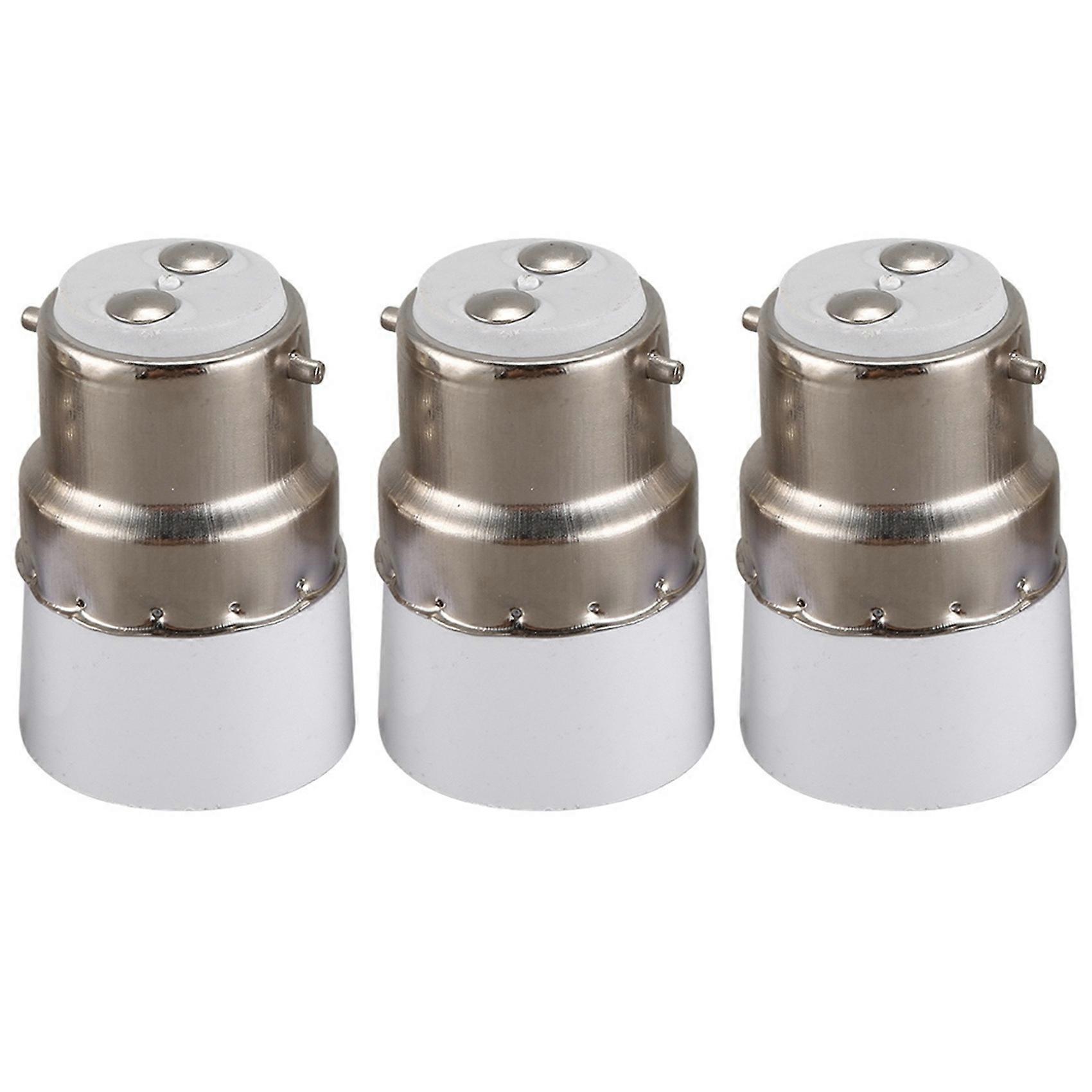 3X B22 to E14 Screw LED Light Bulb Socket Adapter Converter