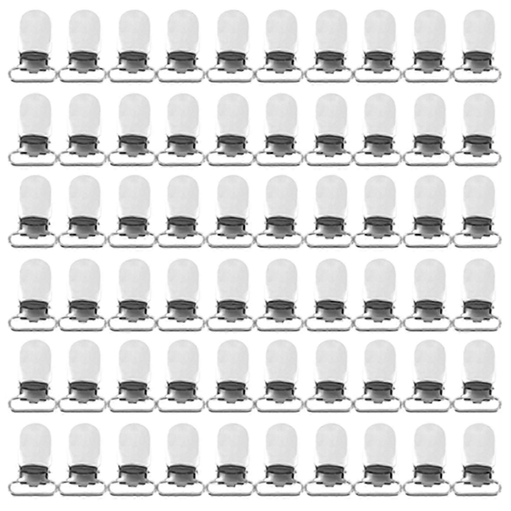 60 x 20mm Silver Braces Clips Strap Hooks-JJ