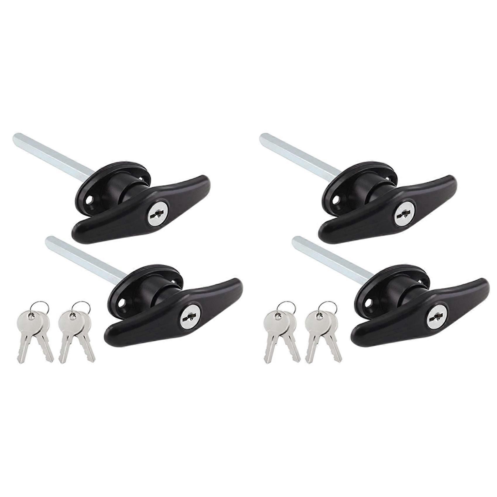 4X Truck Cap Locking T-Handles Campers Topper Lock, Campers Shell Locks and Keys T-Handle Canopy Replacement Lock T-Lock