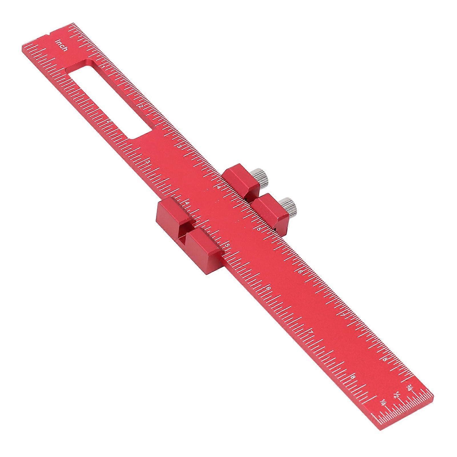 8 Inch Adjustable Woodworking Ruler with Metric and Inch Scale, Aluminum Alloy Marking Tool for Carpentry
