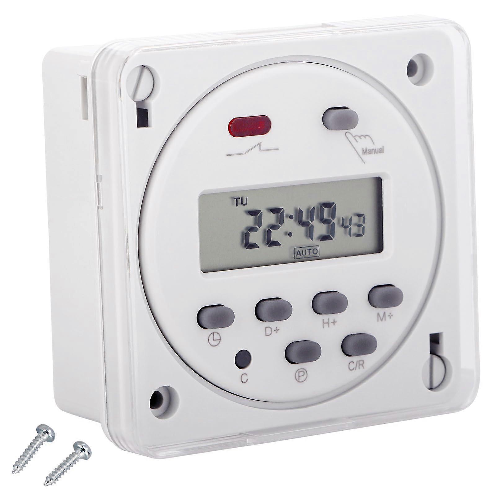 Digital Timer Switch AC 220240V 16A Waterproof LCD Programmable Weekly Timer with 28 Settings