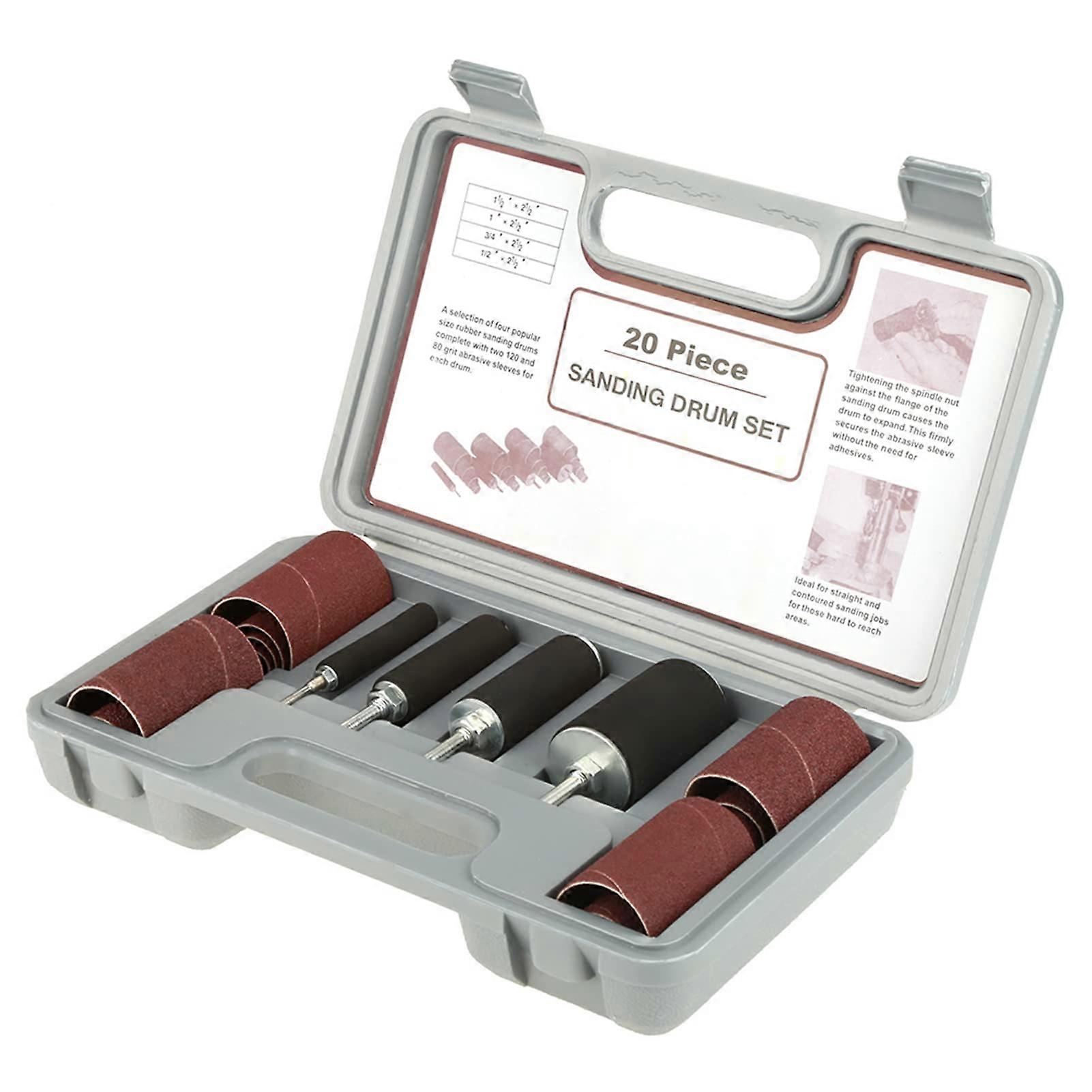 Spindle Sander and Drum Sander Set for Woodworking with Sleeves Case, Precision Sanding Attachment