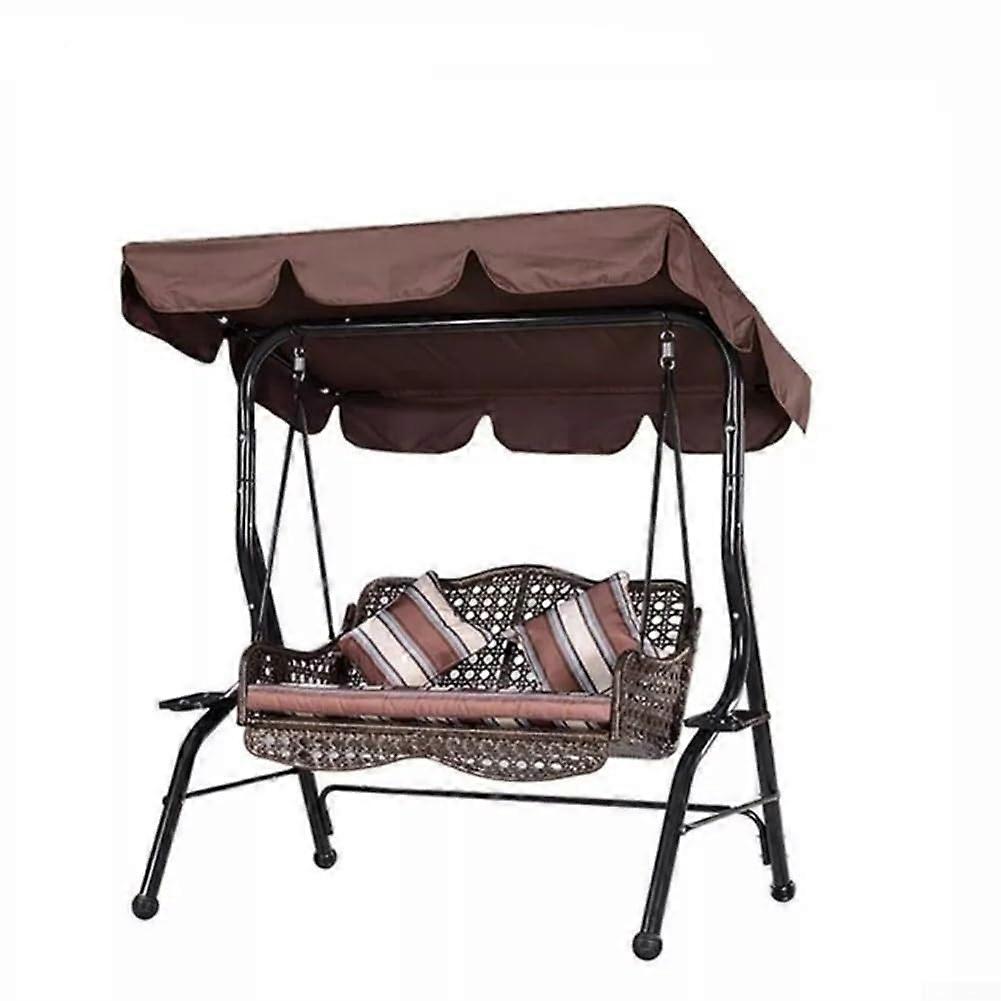 Swing Chair Canopy Waterproof Replacement  with UV Protection and Windproof Corners Coffee