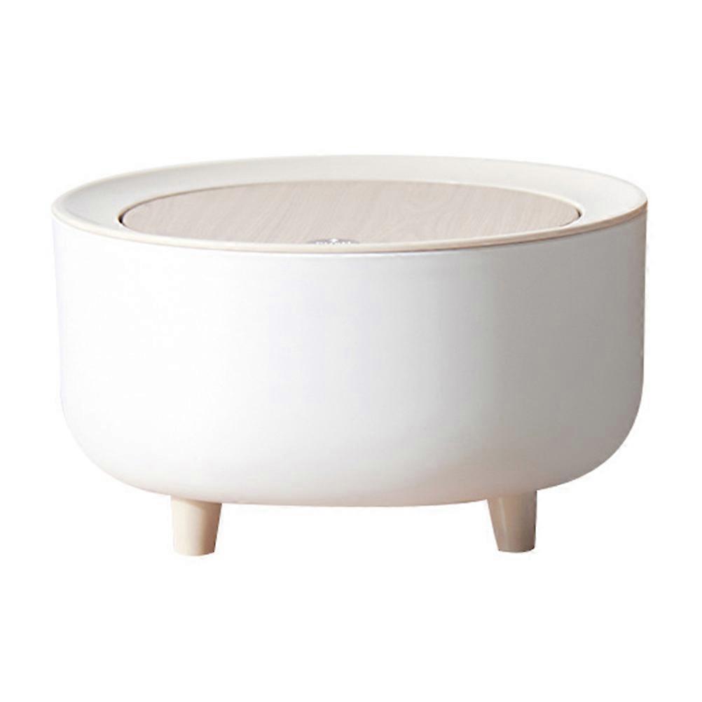 White Desktop Trash Can with Lid for Storage Use 1Pcs Garbage Can