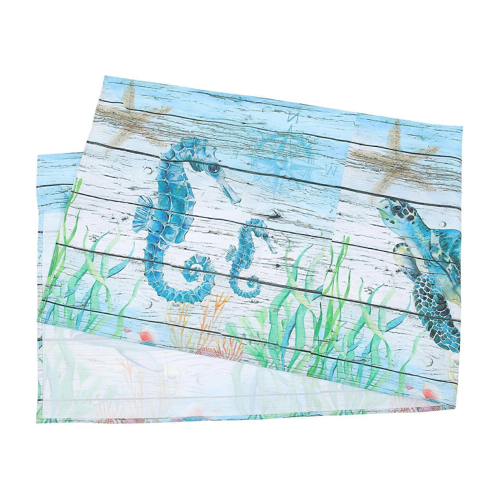 Nautical Valances Rectangular Blue 137x45cm Privacy Protection Home Decor 1Pcs