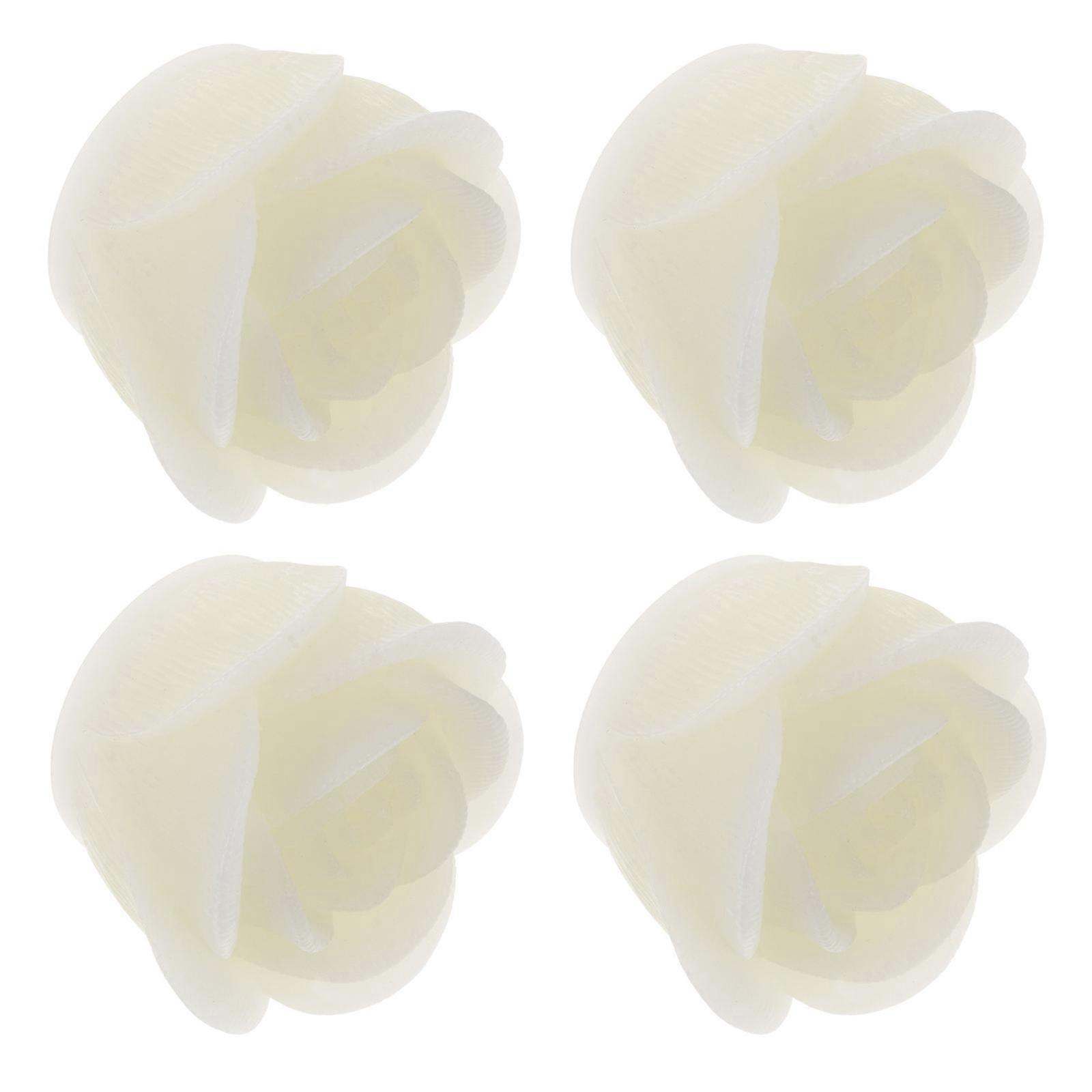 Wedding Candle Lights for Table Decor 4Pcs White LED Rose Tea Lights
