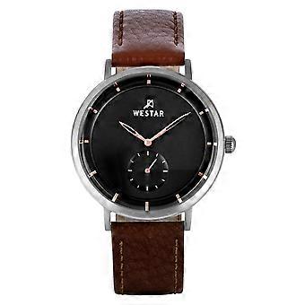 Westar Profile läderrem svart urtavla kvarts 50246STN623 herrklocka