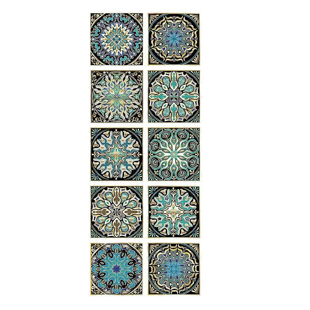 Self Adhesive Mandala Tile Stickers for Wall Decoration 10Pcs Pack