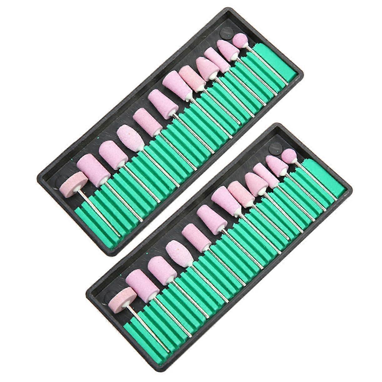 2 Sets Professional Nail Drill Bits with Dustproof Storage Case for Salon and Home Use