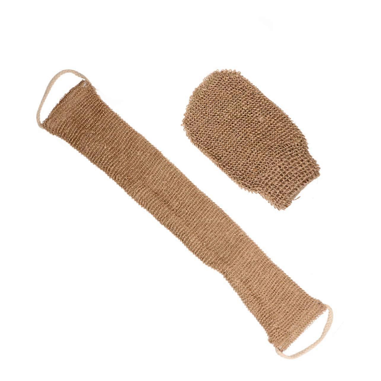 Bath Scrubber Set with Exfoliating Bath Gloves, Back Strap, Deep Cleansing, QuickDrying