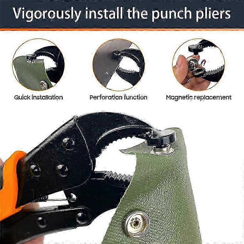 Snap Button Kit with Adjustable Pliers & Fastener Tool Set