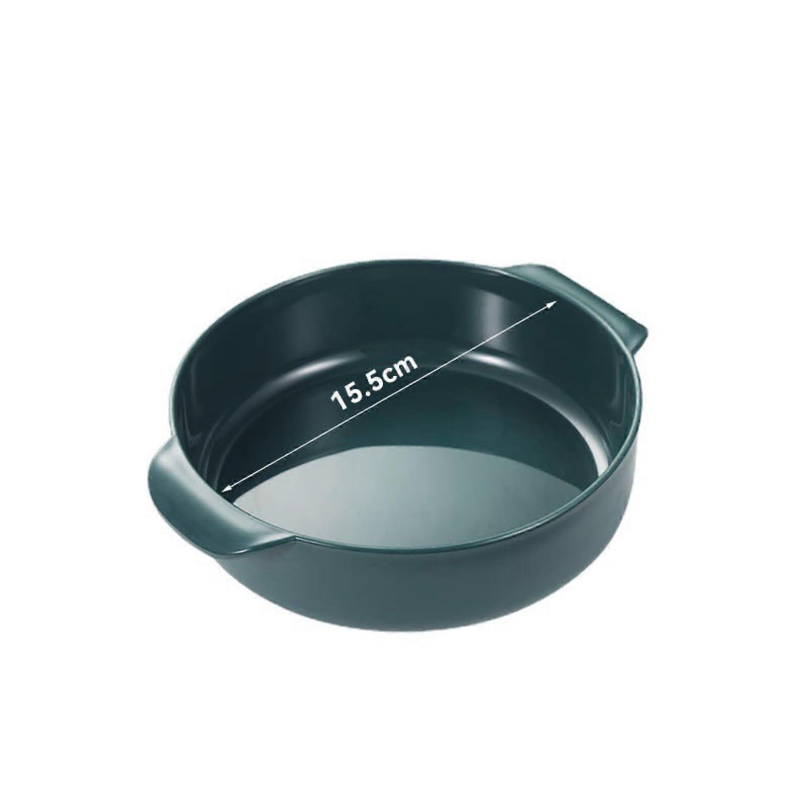 Ceramic Serving Bowl Double Ear Heat Resistant Large Capacity Durable Red Dining Bowl