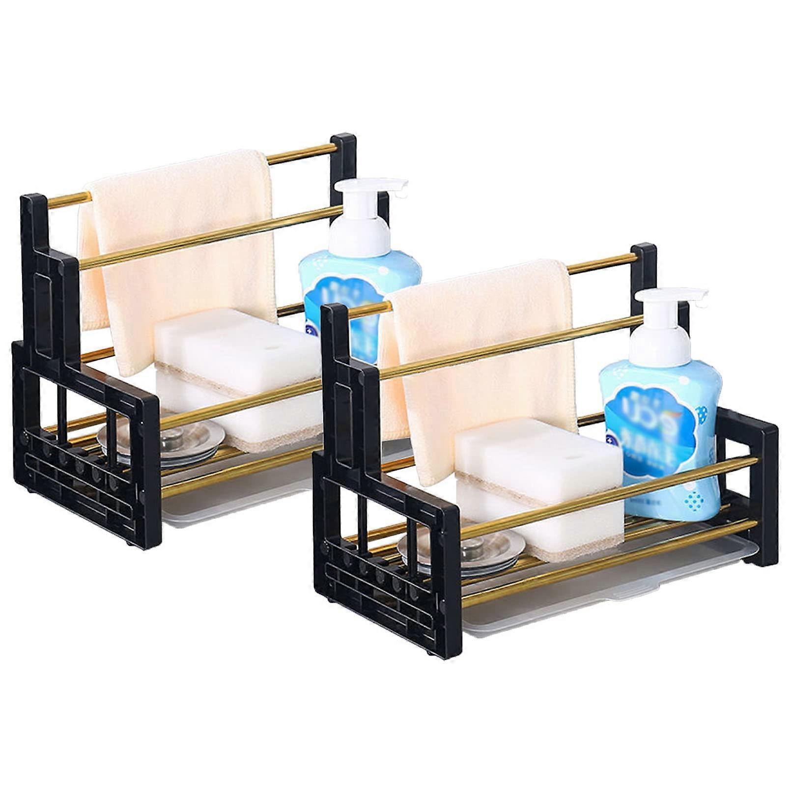 Over Sink Dish Drying Rack with Cutlery Holder, Multifunctional Space Saver for Kitchen Countertop