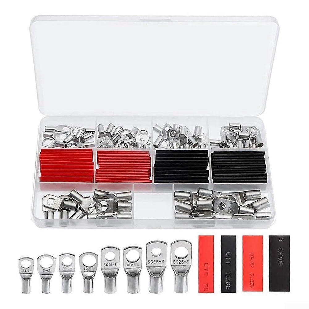 Copper Wire Connector Kit 120pcs with Tinned Ring Terminals and MoistureResistant Heat Shrink