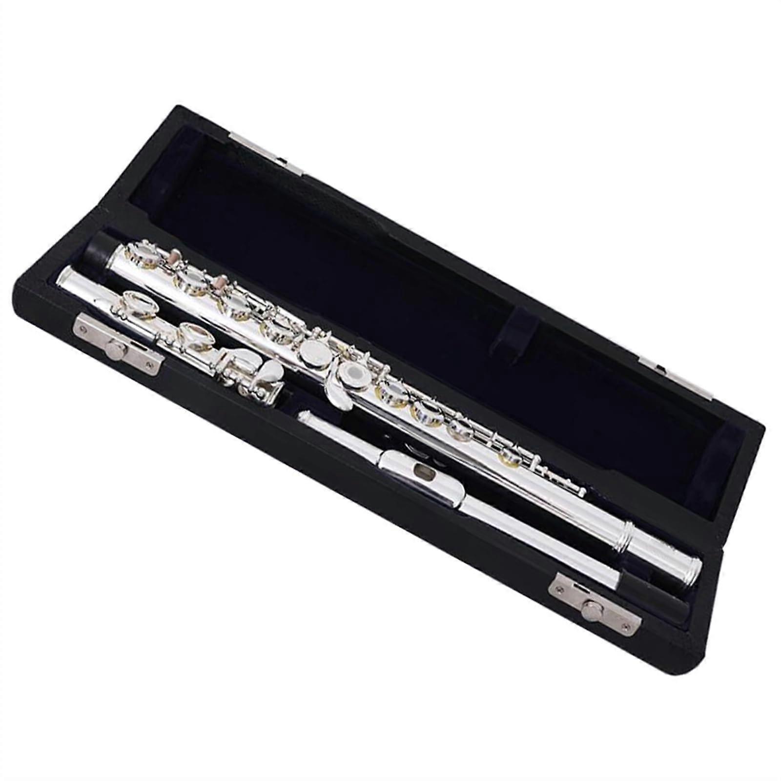 Professional Silver Plated Open Hole C Flute with E Key, Bright Tone and Ergonomic Key Layout