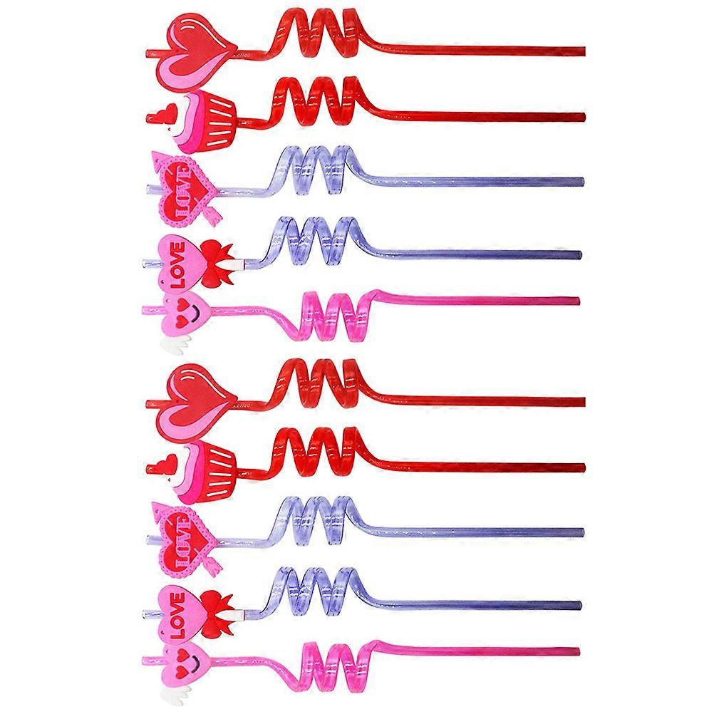 Valentine Drinking Heart for Party 10Pcs Pink Material