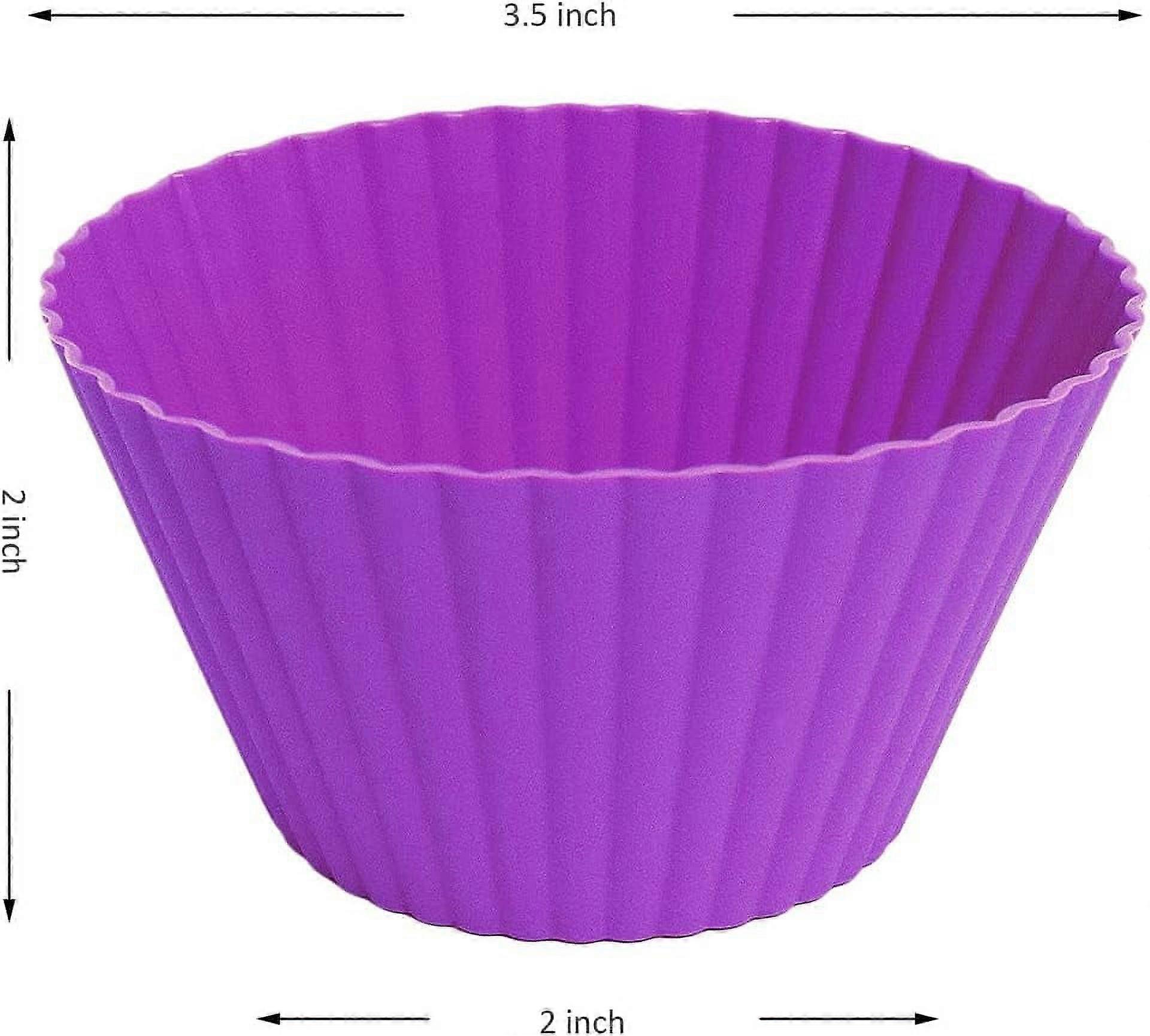Paramat Extra Large Silicone Cupcake Muffin Cups 12-Pack, Non-Stick Reusable