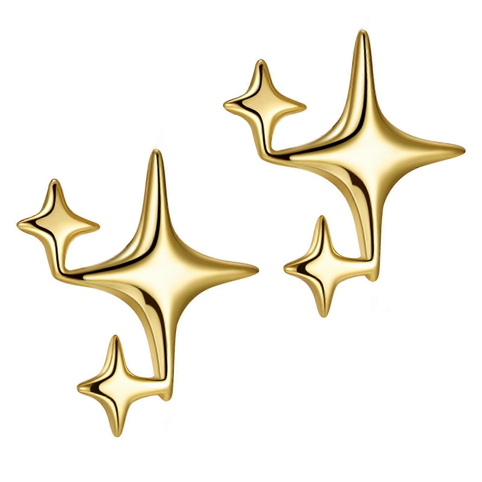 1 Pair Star Ear Studs Cool Style Solid Color Earrings Small Lightweight Anti-rust