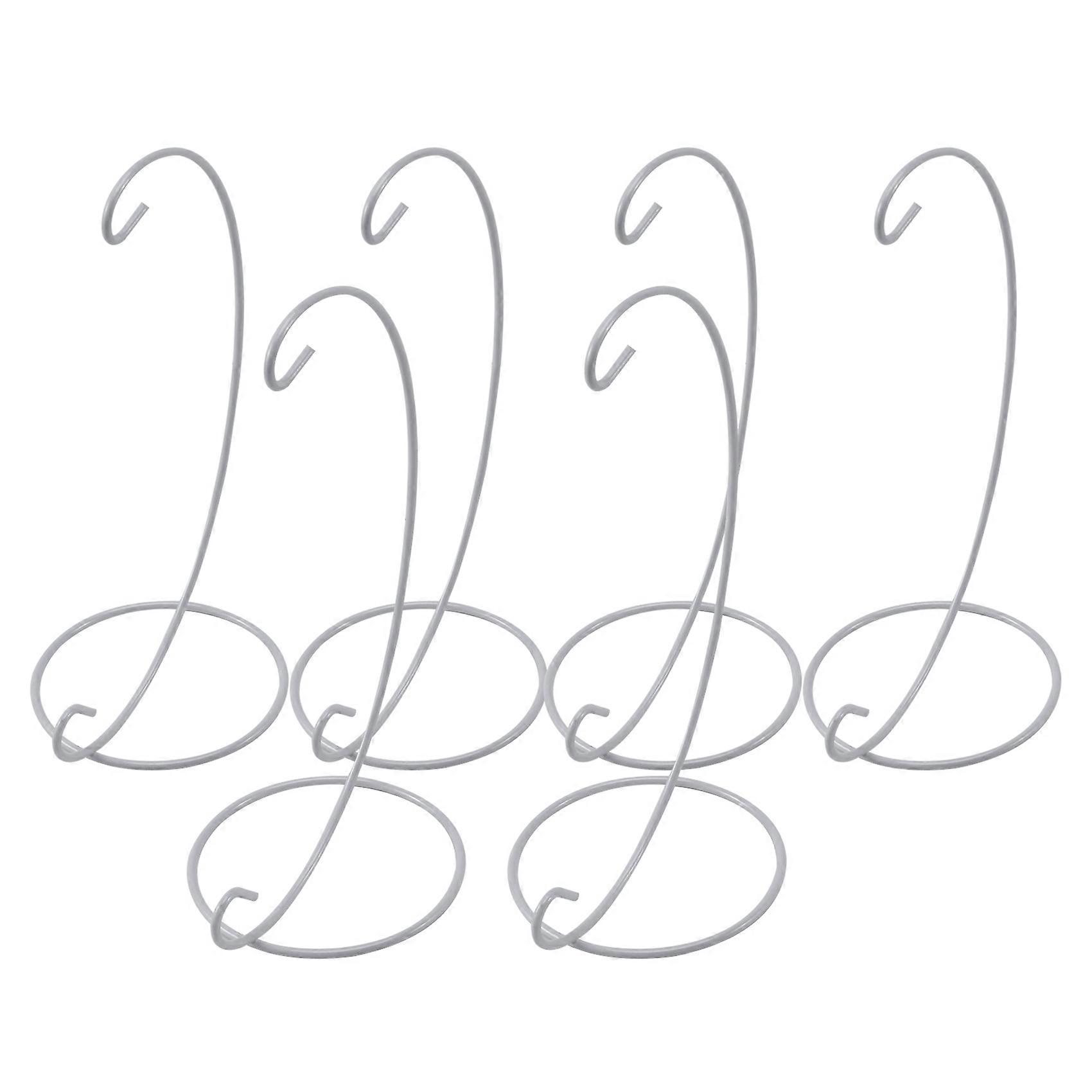 (6 Pack) Ornament Display Stand, White Iron Hanging Stand Rack