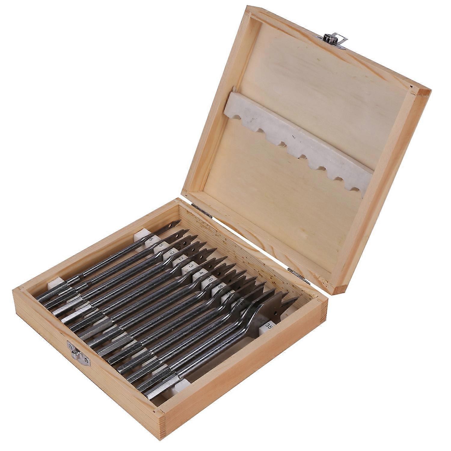 13Pcs Flat Spade Drill Bits Set Metal Bit Kit Hex Shank