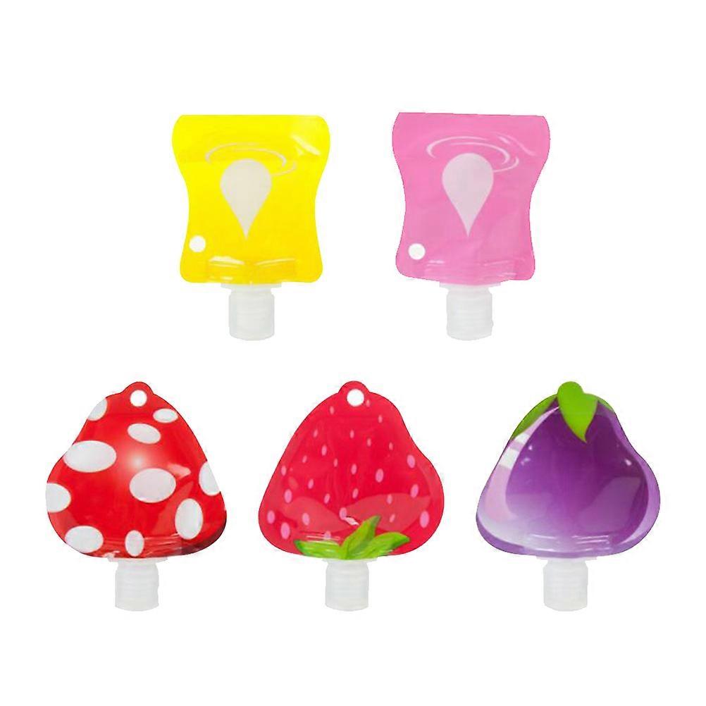 Travel Container Fruit Shape Refillable Bottles for Liquid Storage 5Pcs