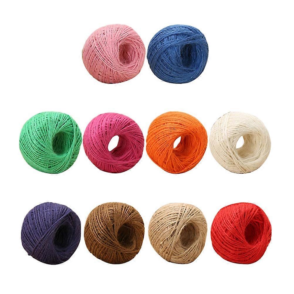 Assorted Color Jute Rope DIY Twine for Crafting 10Pcs Manual Knitting String