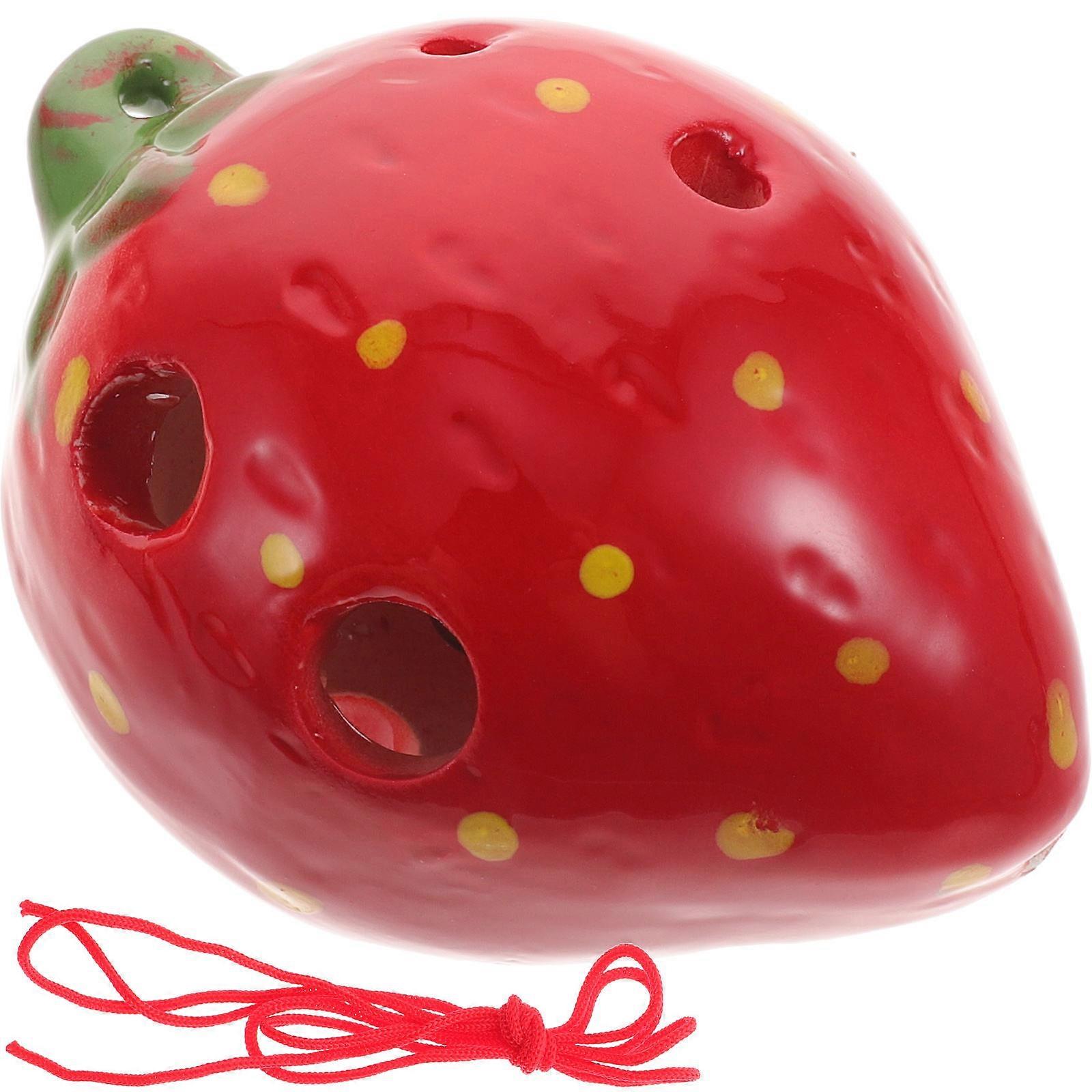 Red Ceramic Ocarina for Beginners Practice 1Set Wind Instrument