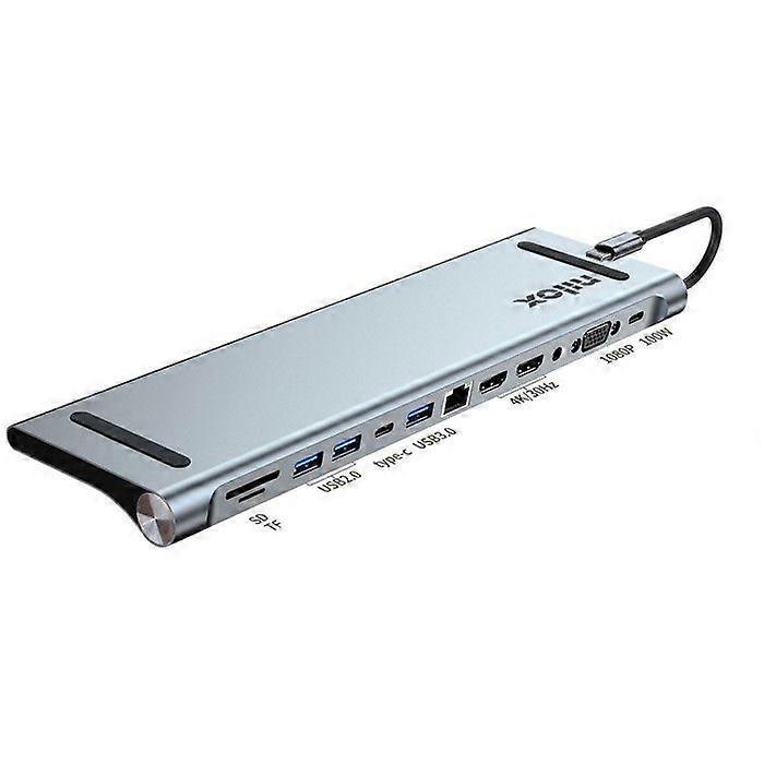 Docking station - Nilox - NXDSUSBC07 - USB Type C - Gray