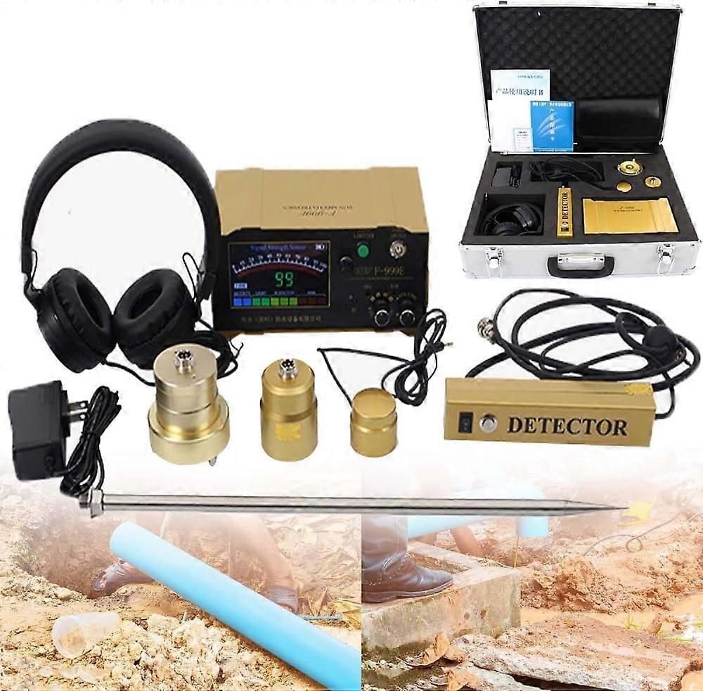 Professional Underground Water Leak Detector with Geophone Sensor, Accurate 3m Depth Pipe Detection