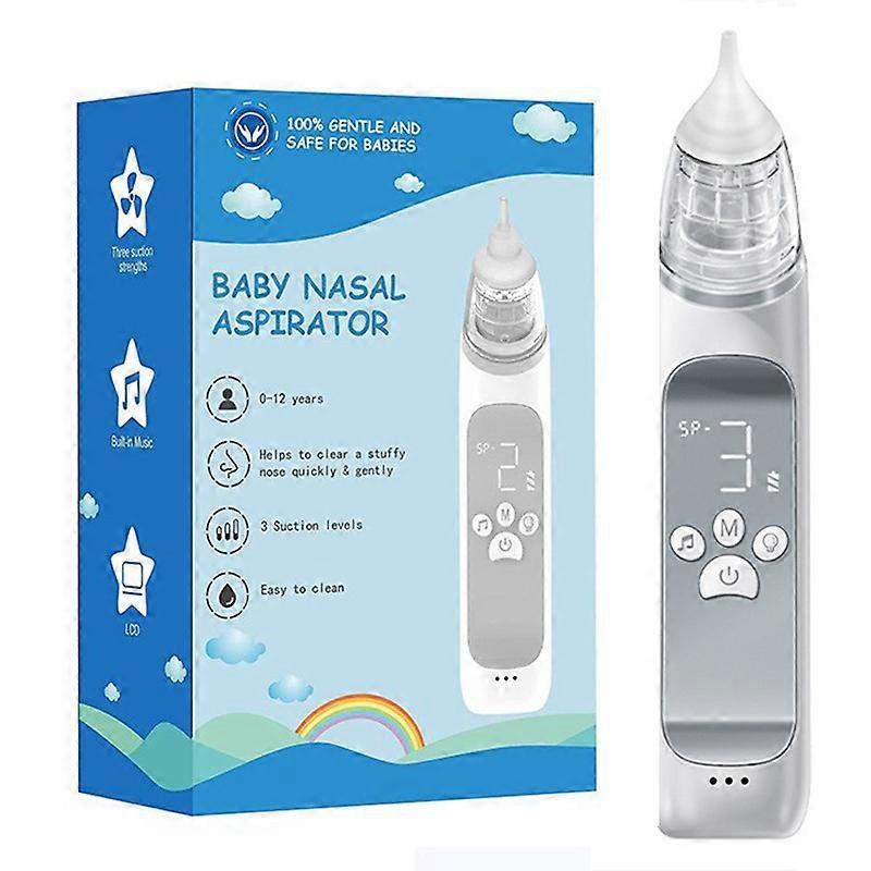 Rechargeable baby nasal aspirator with 3 suction levels
