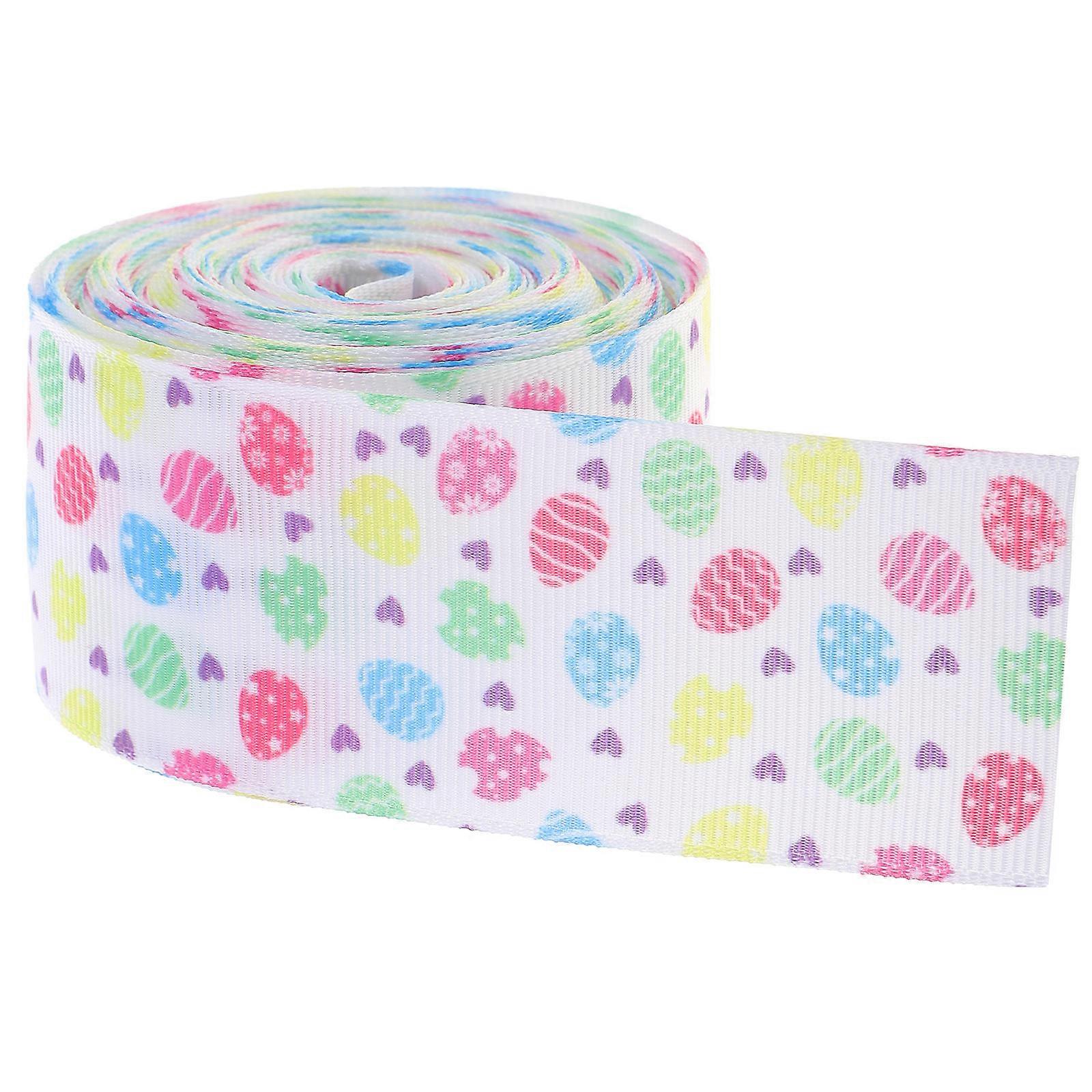 Easter Decorative Ribbon Multi-Functional Polyester Ribbon for Gift Wrapping 4 Rolls