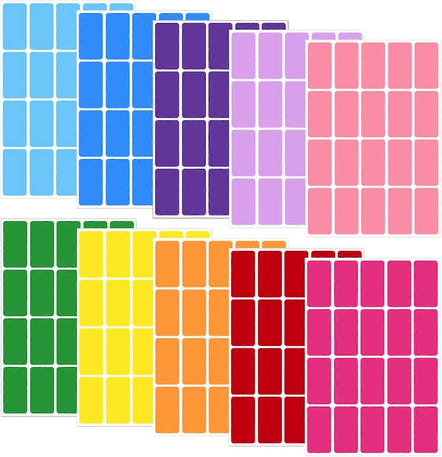400 Pieces Self-Adhesive Labels, Colored Self-Adhesive Labels, Rectang