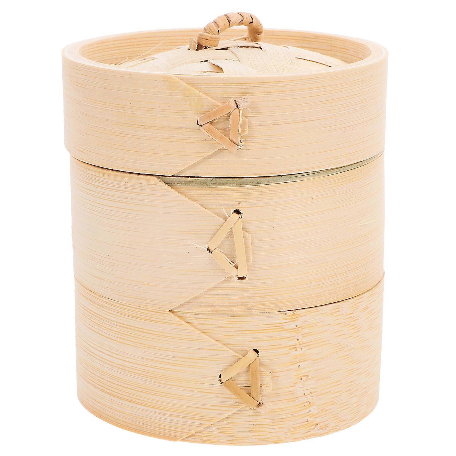 Bambu ångkokare för matlagning med lock, 1 set