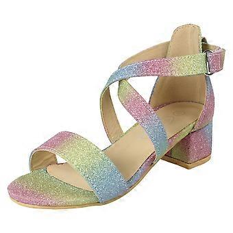 Meisjes Spot On Sandalen met hak en glitter H1125