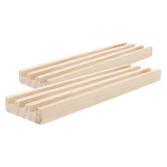 Wooden Domino Tray for Game Use with 2Pcs Domino Holders