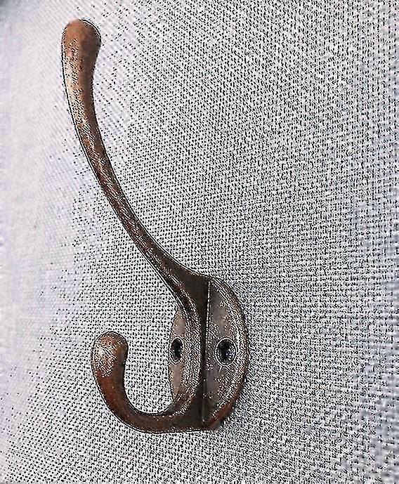 10pcs Rustic Coat Hooks Wall Mounted Heavy Duty Double Hooks Retro