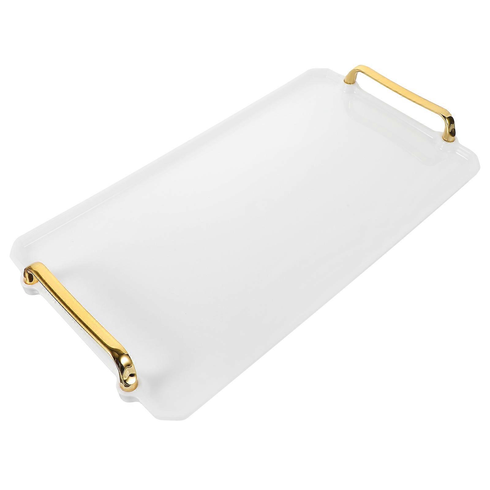 Dessert Plate Rectangular Tray for Storage 4Pcs White Multi-Purpose